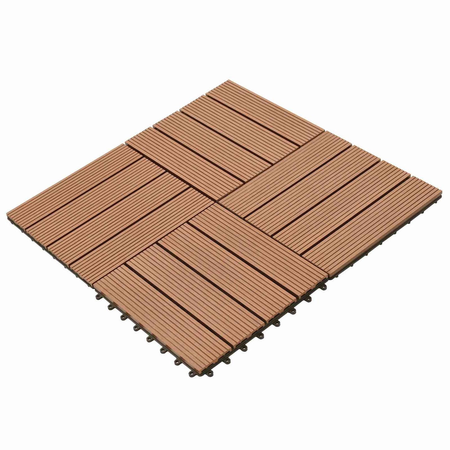 Terrassenfliese 11 stk. Braun 30 x 30 cm WPC