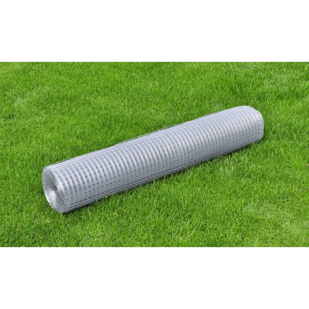 Drahtzaun für Hühner Verzinkter Stahl 25x1 m Silbern