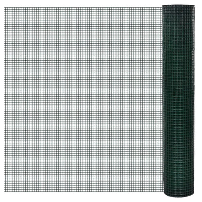 Drahtzaun für Hühner Verzinkt mit PVC-Beschichtung 25x1 m Grün
