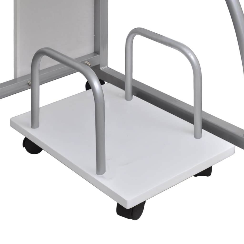 Computertisch PC Tisch Mobiler Computerwagen Bürotisch Laptop weiß
