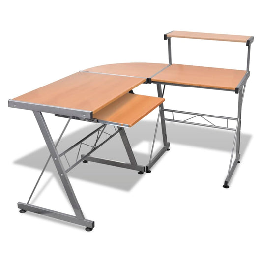 Computertisch Schreibtisch Arbeitstisch Ecktisch PC Tisch BÜRO braun