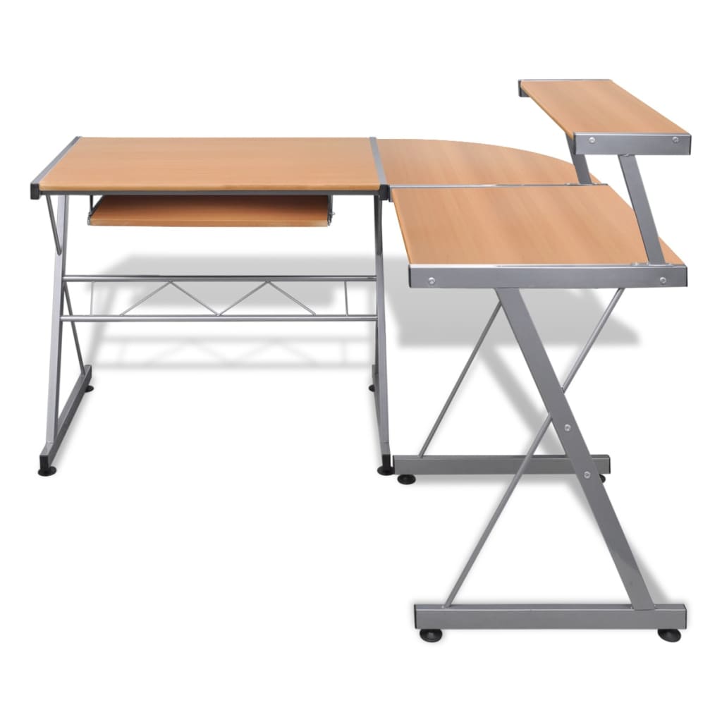 Computertisch Schreibtisch Arbeitstisch Ecktisch PC Tisch BÜRO braun