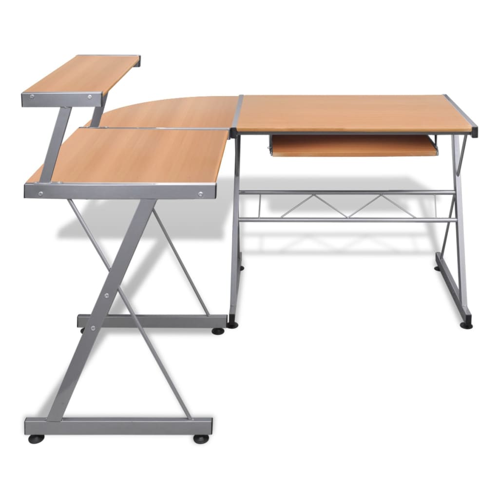 Computertisch Schreibtisch Arbeitstisch Ecktisch PC Tisch BÜRO braun