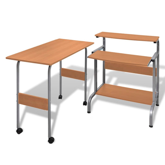Computertisch Schreibtisch Computerwagen PC Tisch Bürotisch Braun