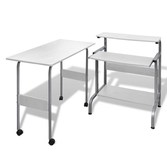 Computertisch Schreibtisch Computerwagen PC Tisch Bürotisch weiß