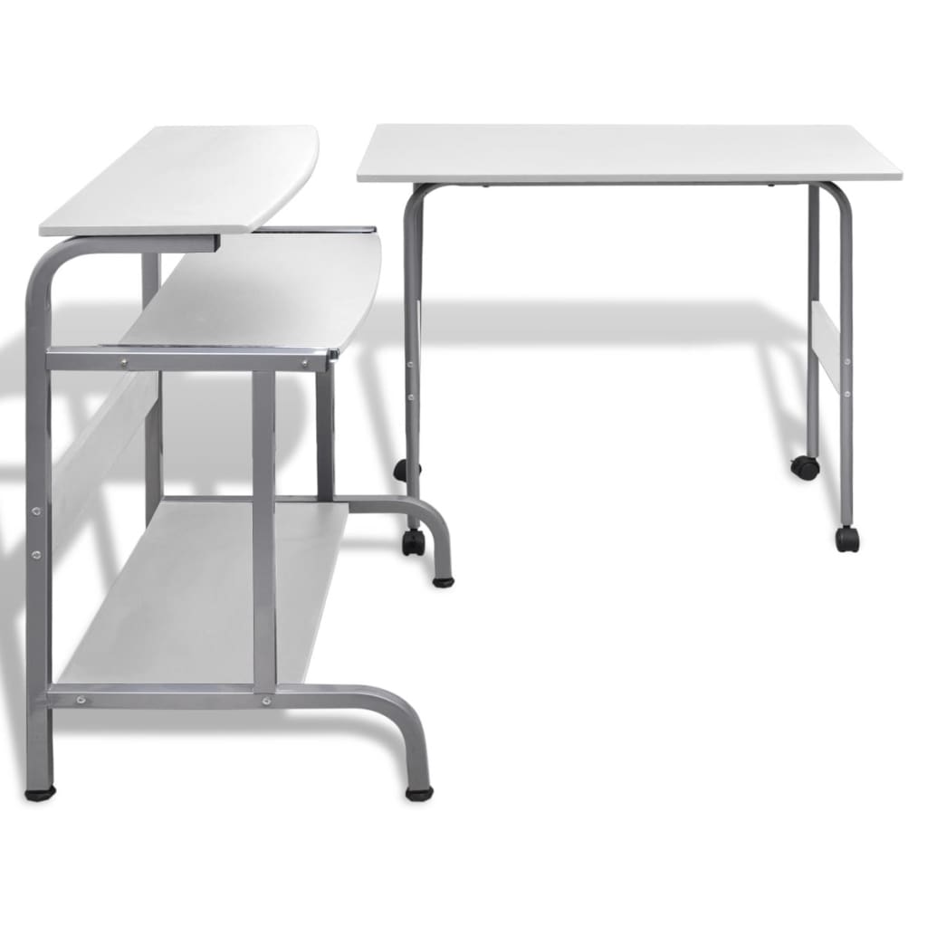 Computertisch Schreibtisch Computerwagen PC Tisch Bürotisch weiß