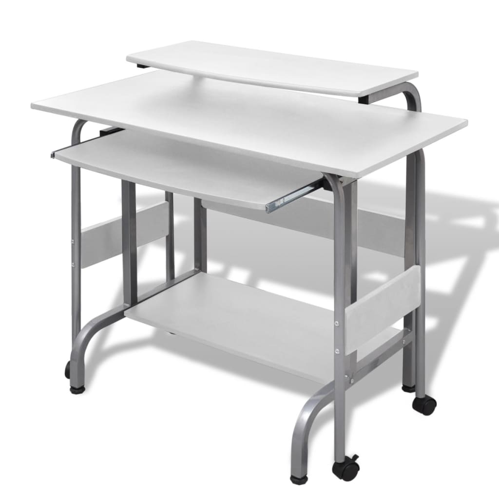 Computertisch Schreibtisch Computerwagen PC Tisch Bürotisch weiß