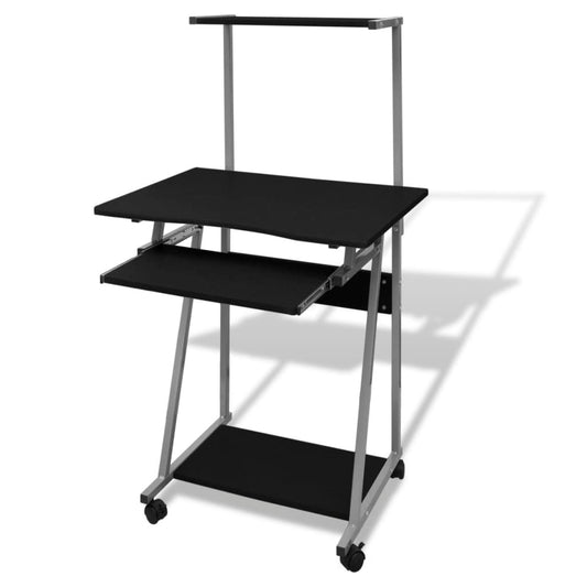 Computertisch Computerwagen Bürotisch PC Tisch Laptop Rollen schwarz