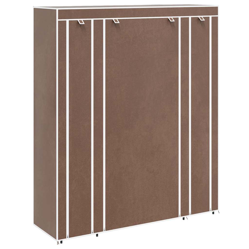 Stoffschrank mit Fächern und Stangen 45×150×176 cm Braun