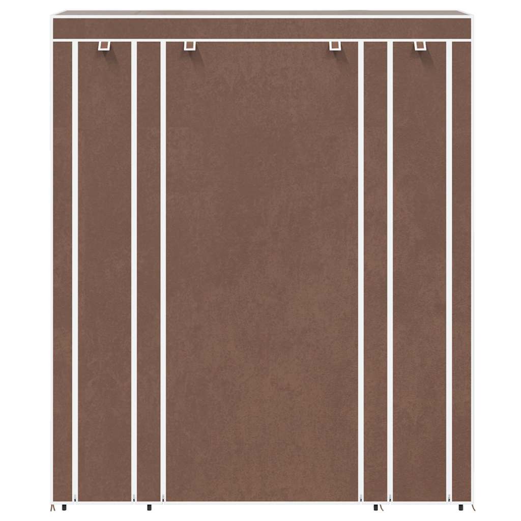 Stoffschrank mit Fächern und Stangen 45×150×176 cm Braun