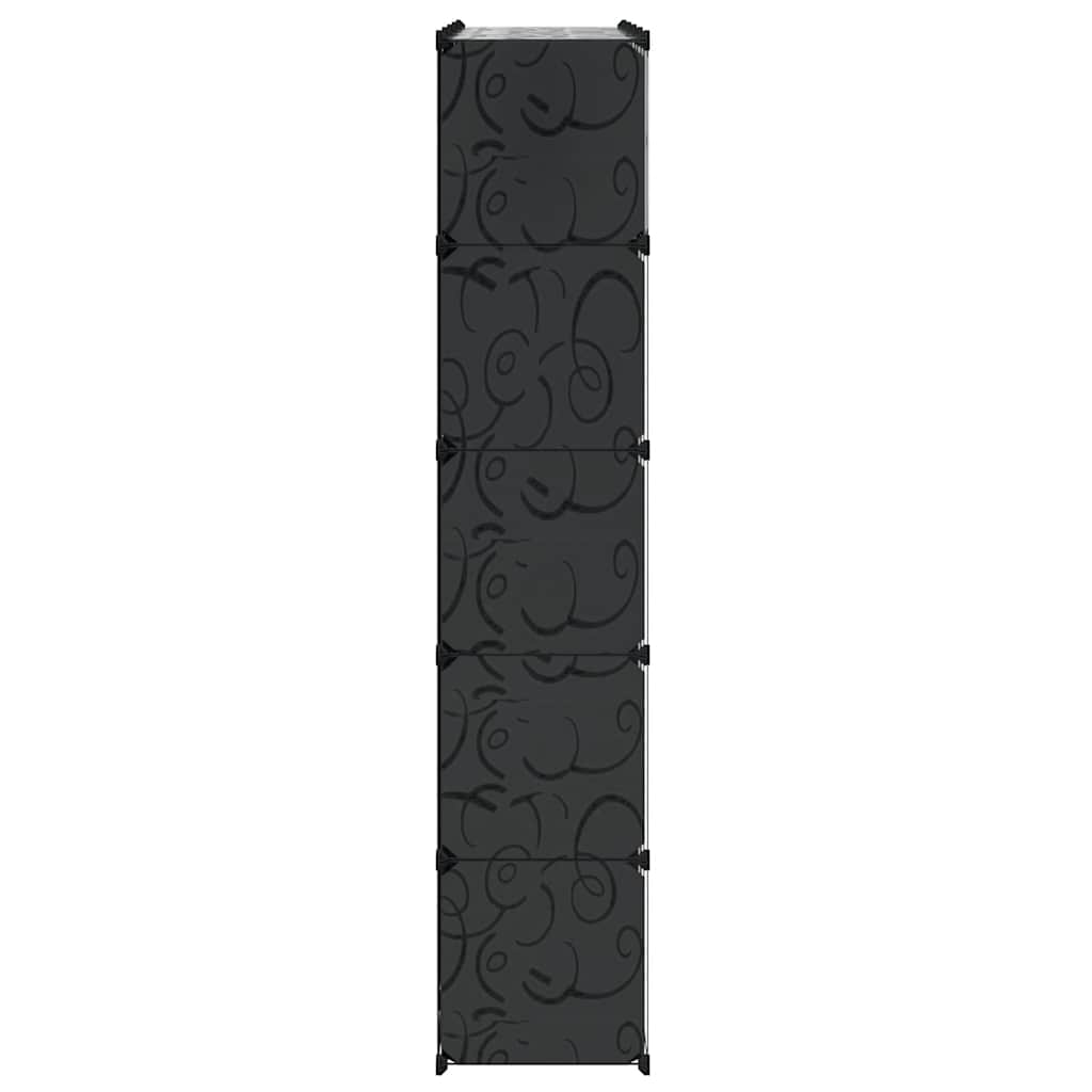 Modularer Schrank mit 14 Fächern schwarz/weiß 37x146x180,5cm