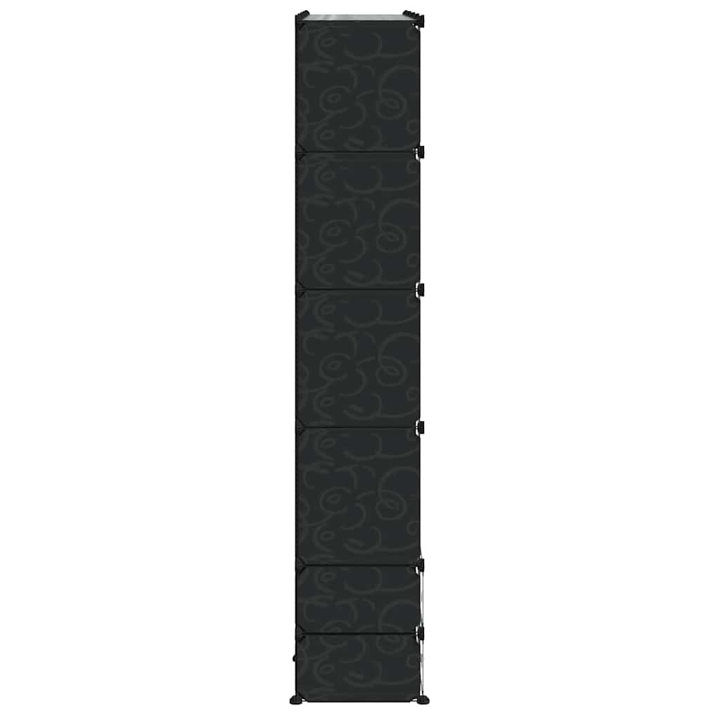 Modularer Schrank mit 18 Fächern schwarz/weiß 37x146x180,5cm