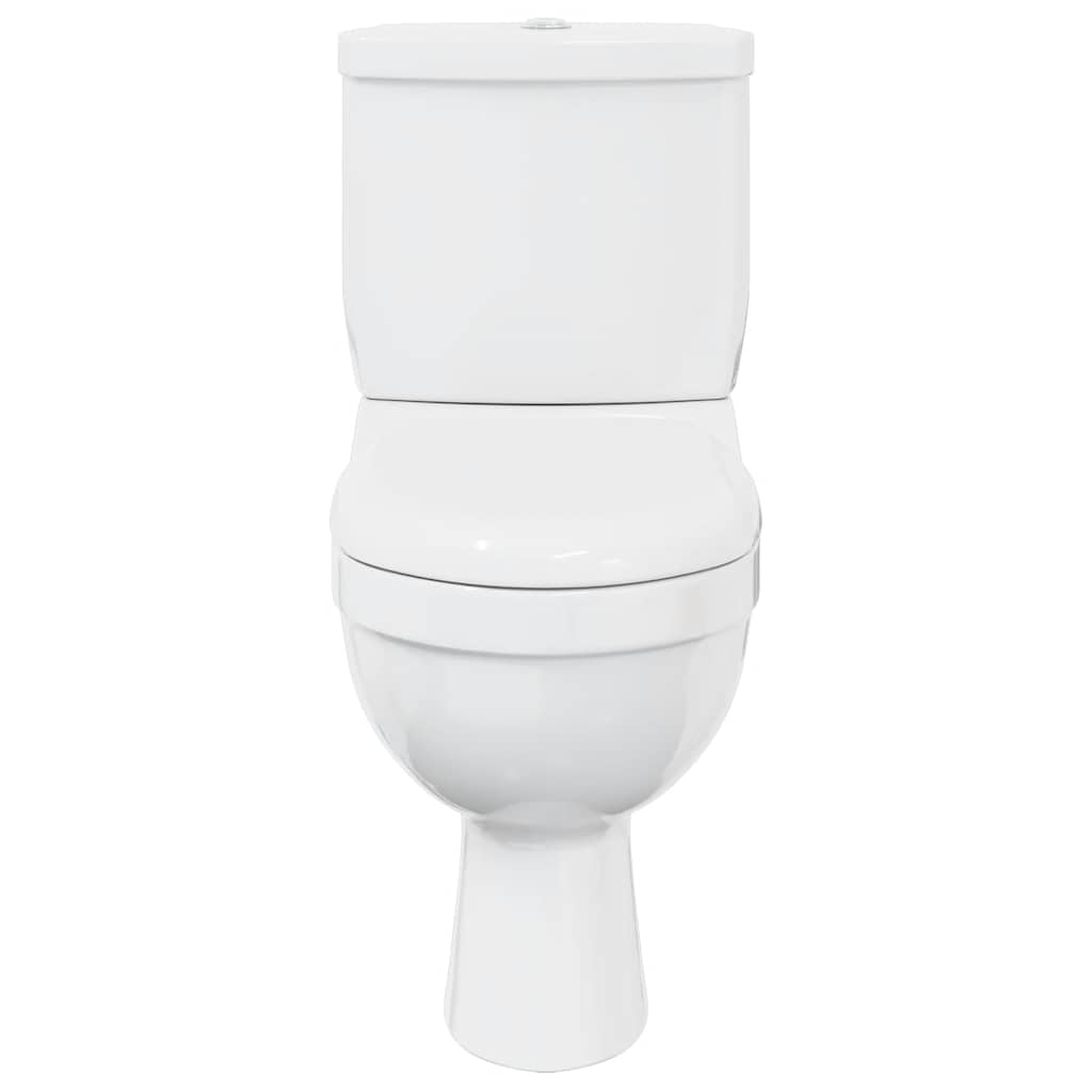 Toilette mit Spülkasten Weiß