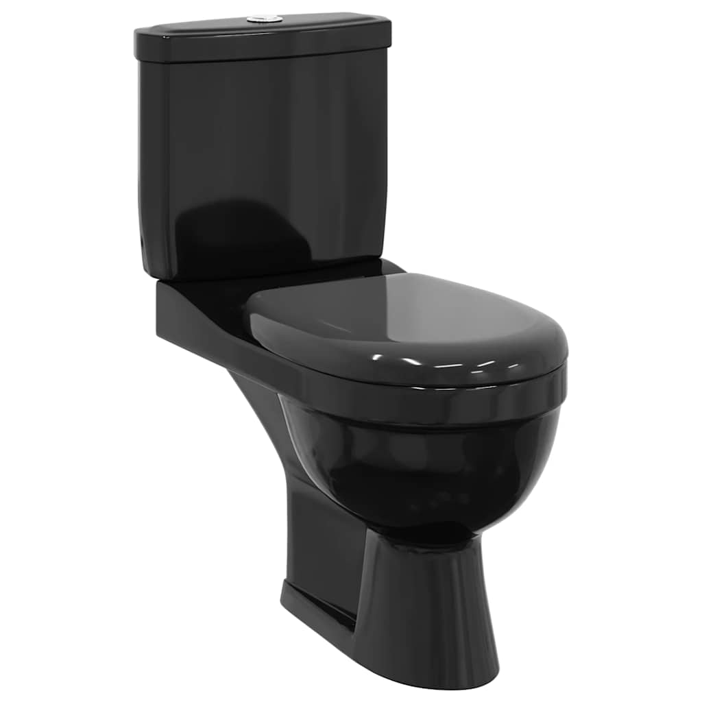 Toilette mit Spülkasten Schwarz