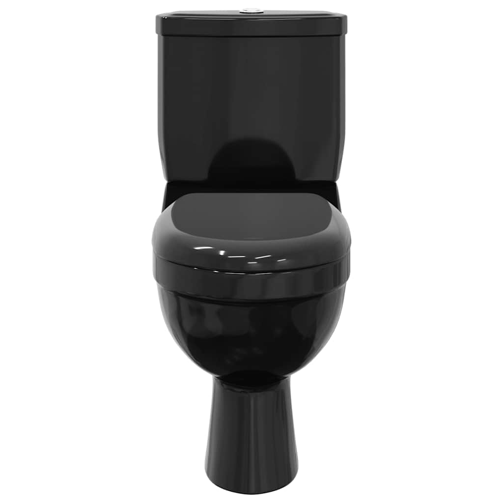 Toilette mit Spülkasten Schwarz