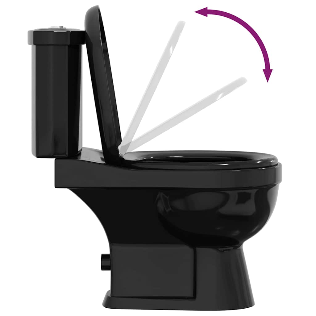 Toilette mit Spülkasten Schwarz