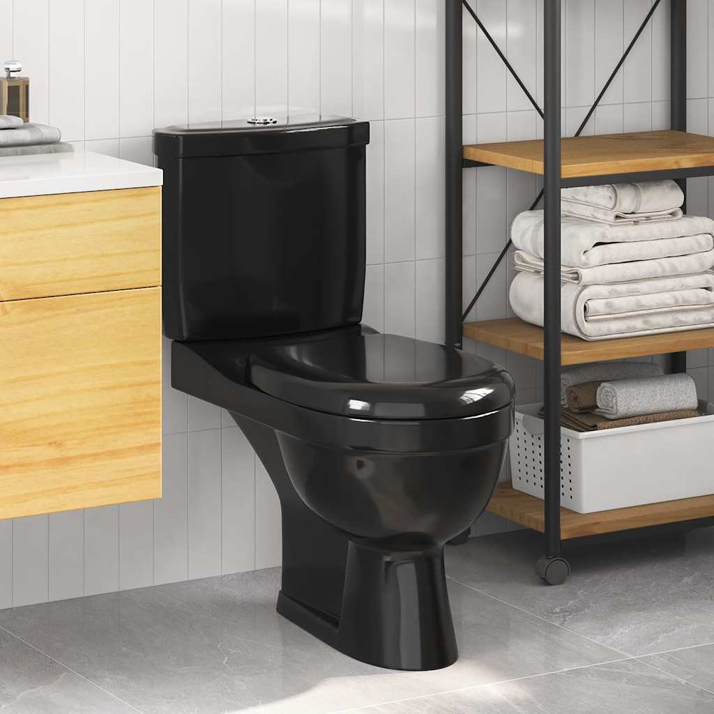 Toilette mit Spülkasten Schwarz