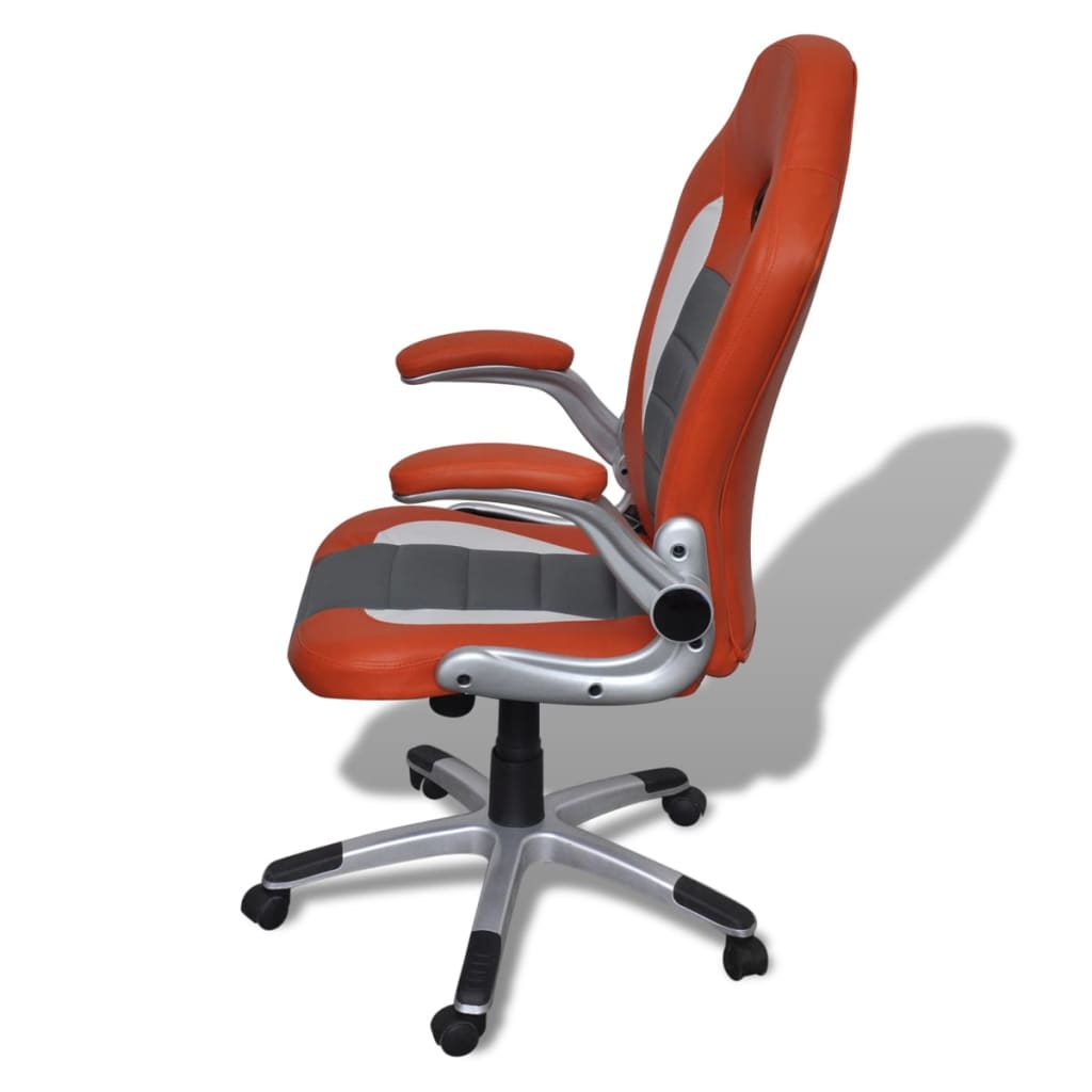 Bürosessel Bürostuhl Drehstuhl Chefsessel Kunstleder Orange
