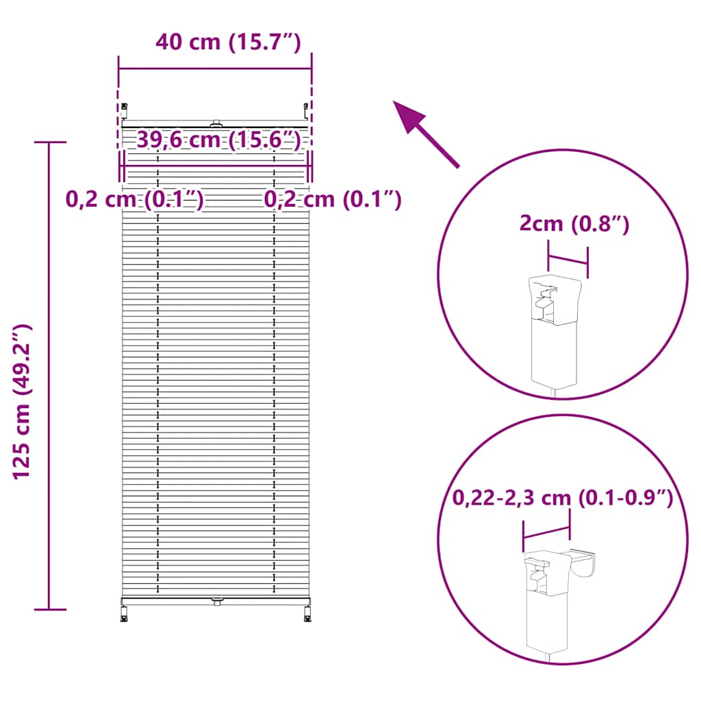 Plissee Faltrollo Rollo Plisseerollo 40x125cm Weiß