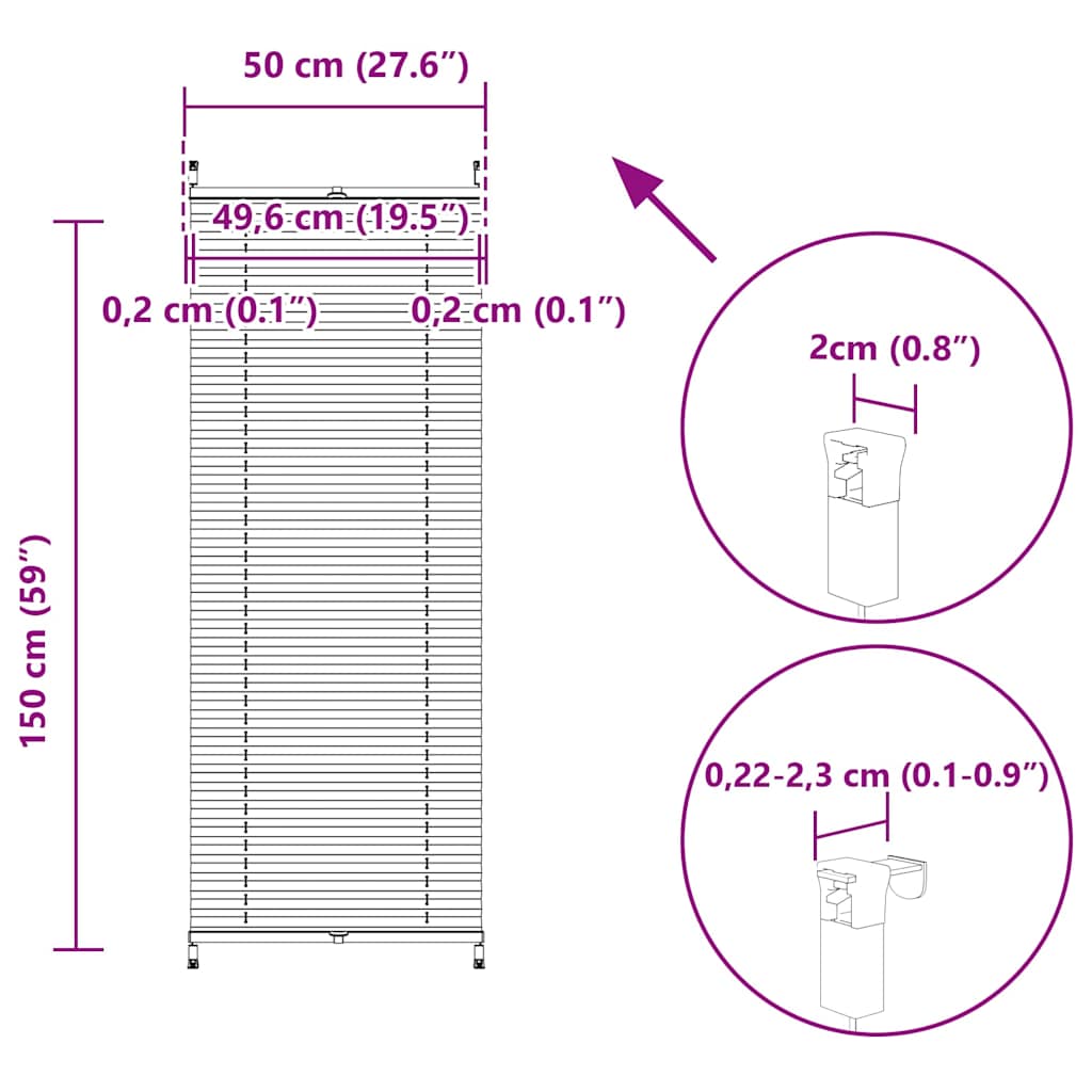 Plissee Faltrollo Rollo Plisseerollo 50x150cm Weiß