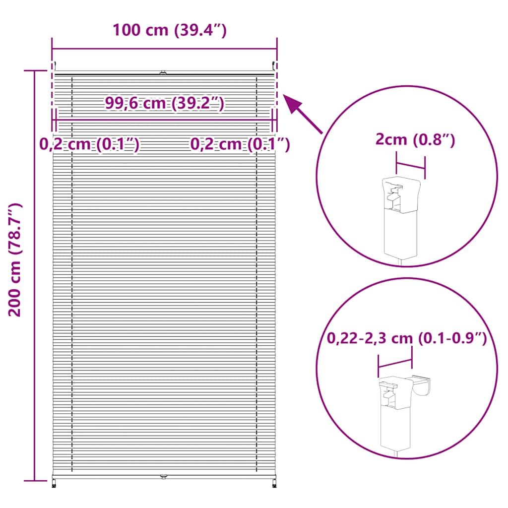 Plissee Faltrollo Rollo Plisseerollo 100x200cm Weiß
