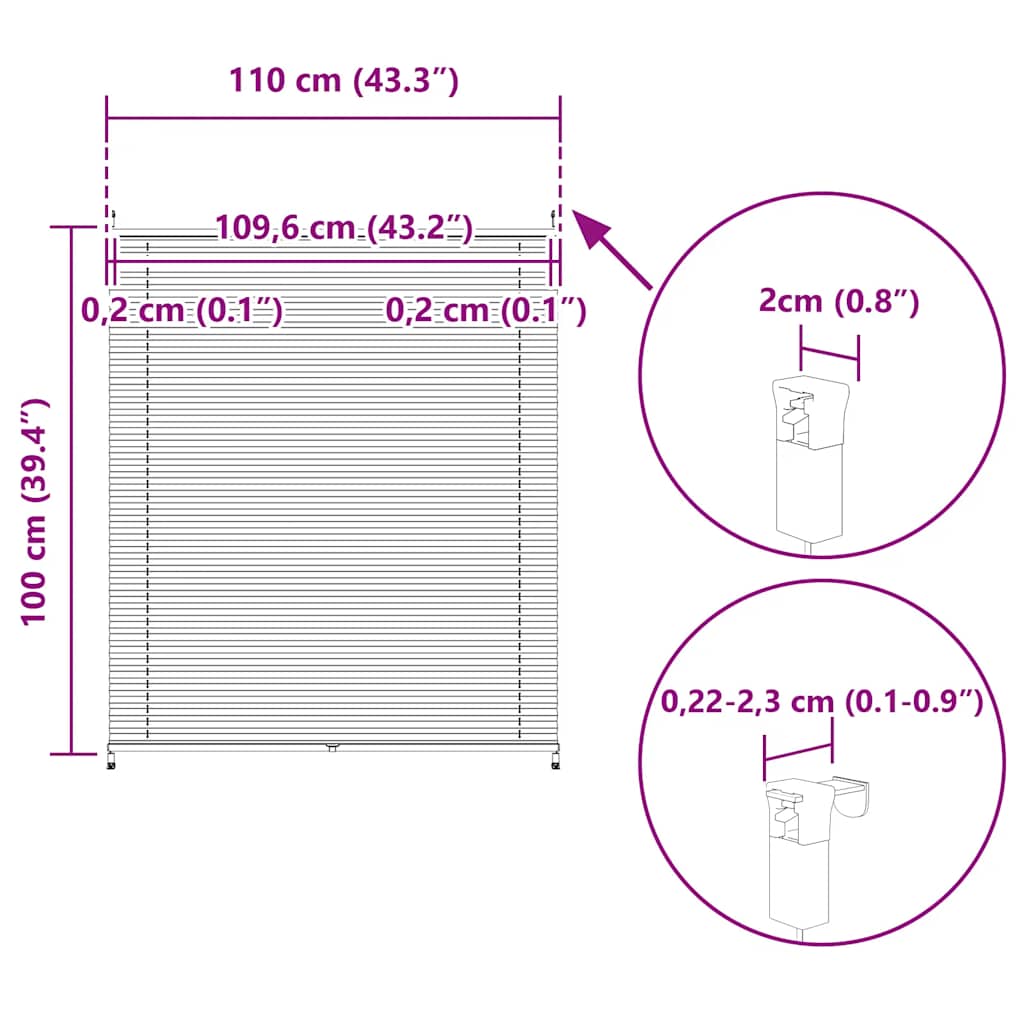 Plissee Faltrollo Rollo Plisseerollo 110x100cm Weiß
