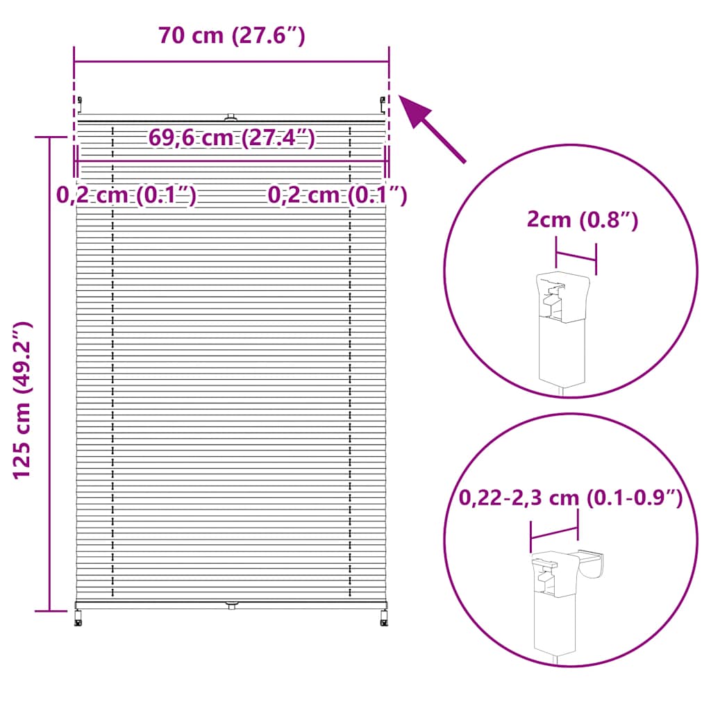 Plissee Faltrollo Rollo Plisseerollo 70x125cm Creme