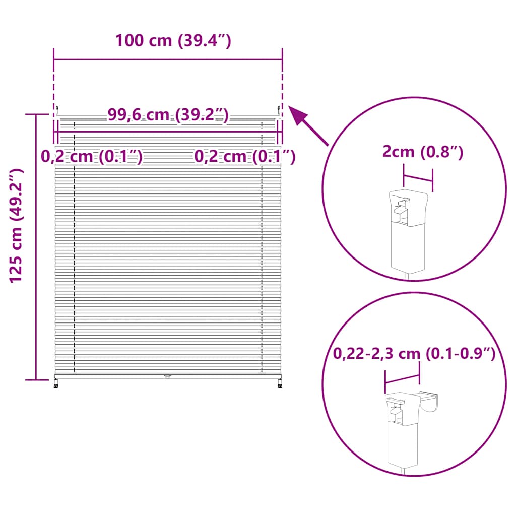 Plissee Faltrollo Rollo Plisseerollo 100x125cm Creme