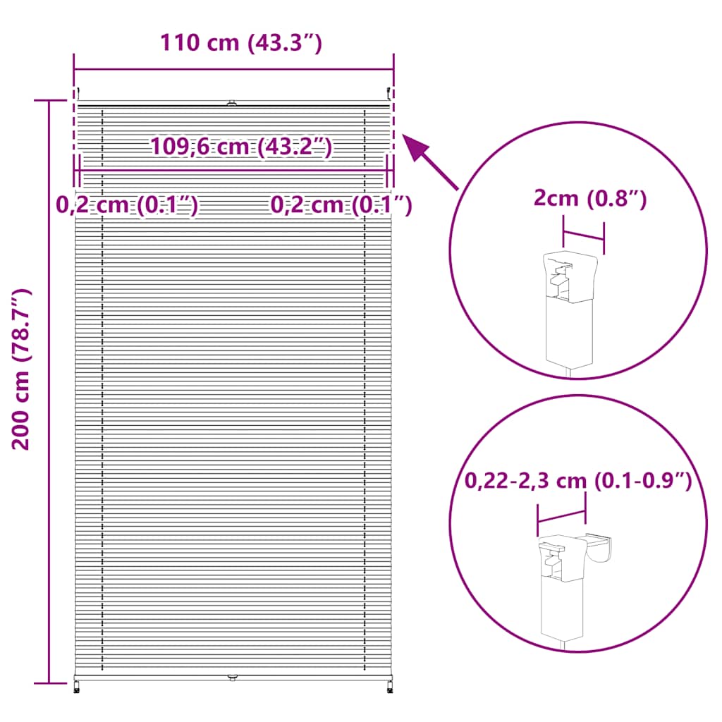 Plissee Faltrollo Rollo Plisseerollo 110x200cm Weiß