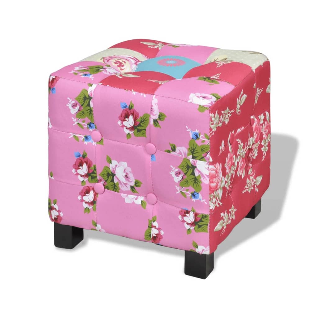 Sessel mit Fußhocker Patchwork-Design Stoff