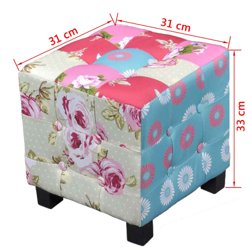 Sessel mit Fußhocker Patchwork-Design Stoff