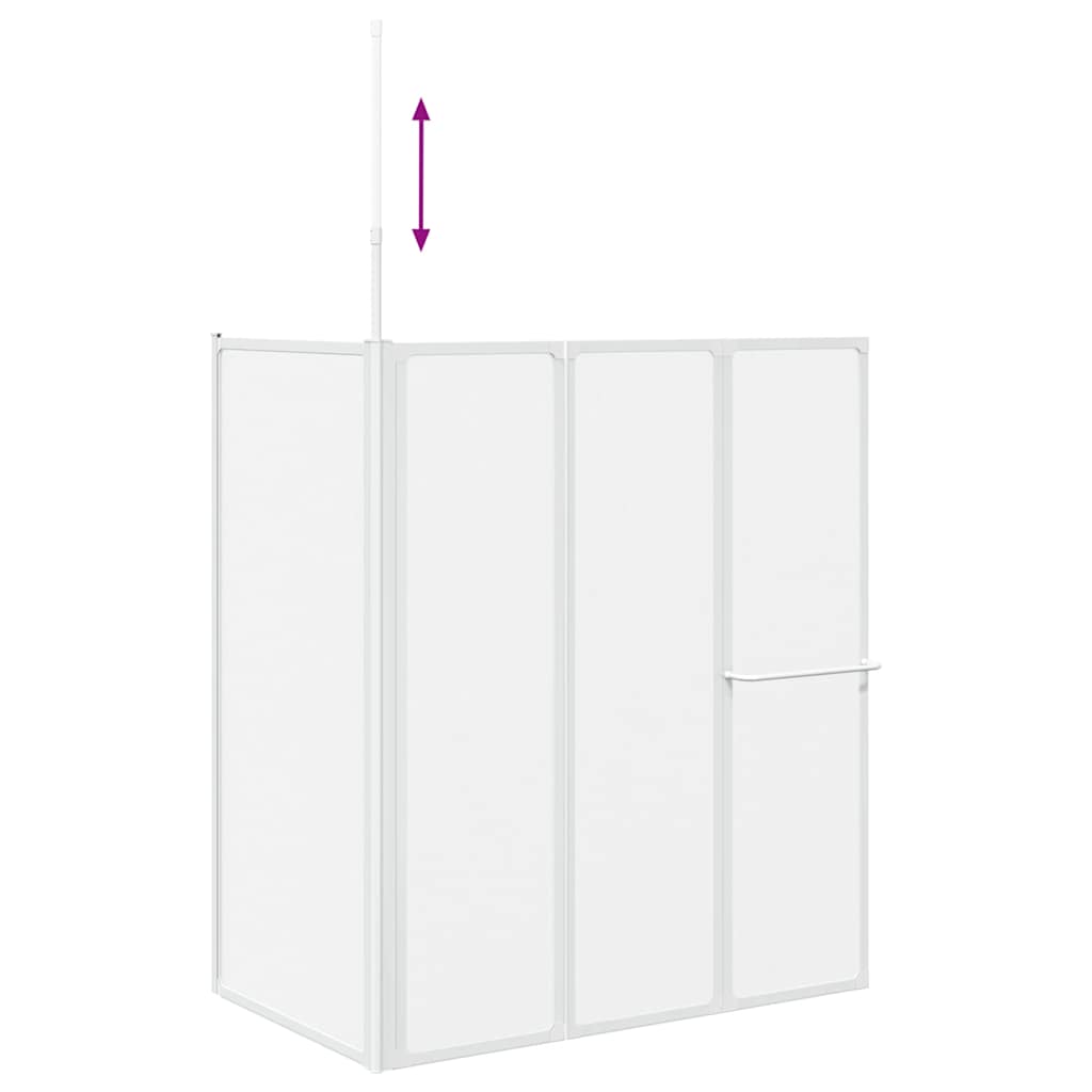 Duschwand L-Form 70x120x137 cm 4-teilig Faltbar