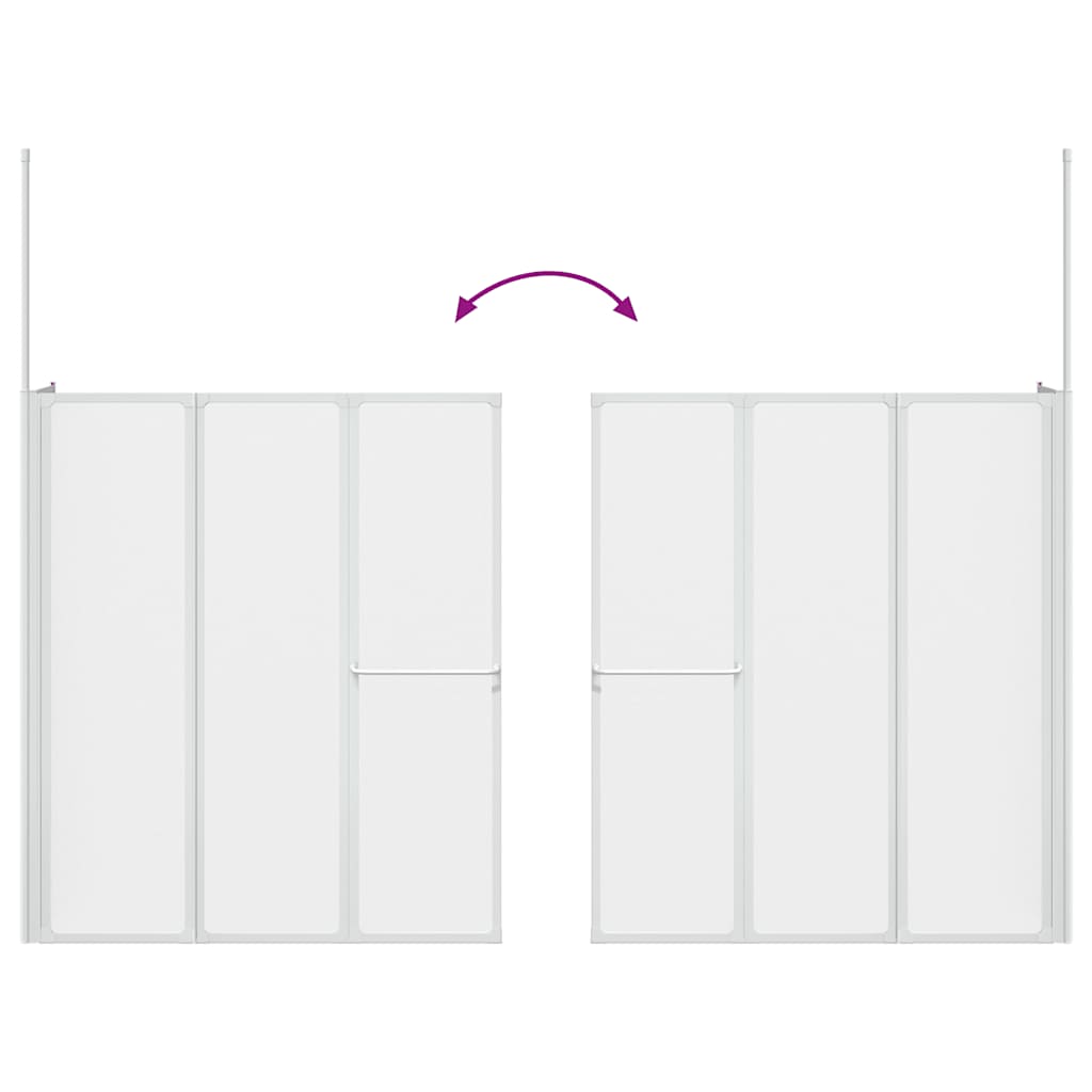 Duschwand L-Form 70x120x137 cm 4-teilig Faltbar
