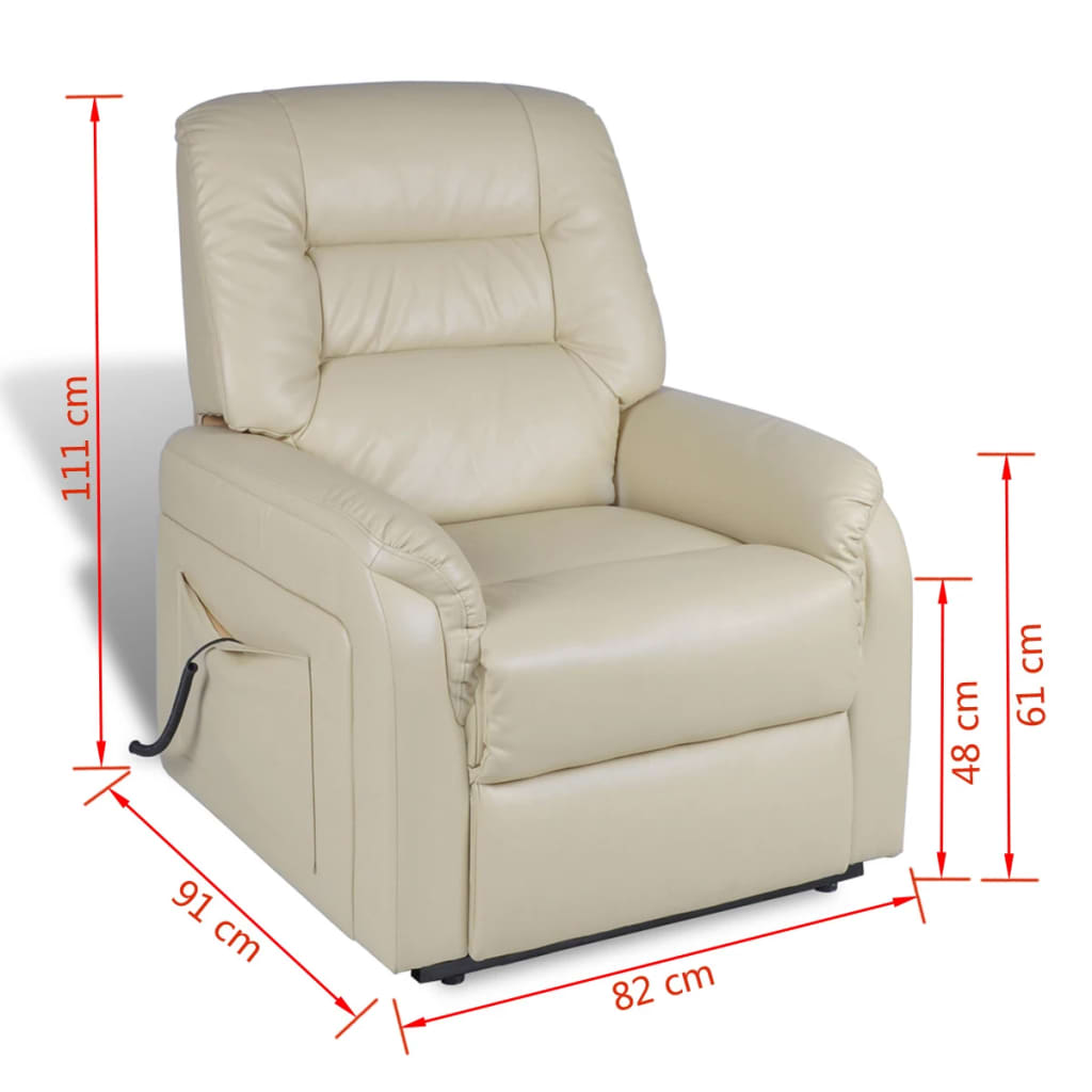TV-Relaxsessel Beige Kunstleder