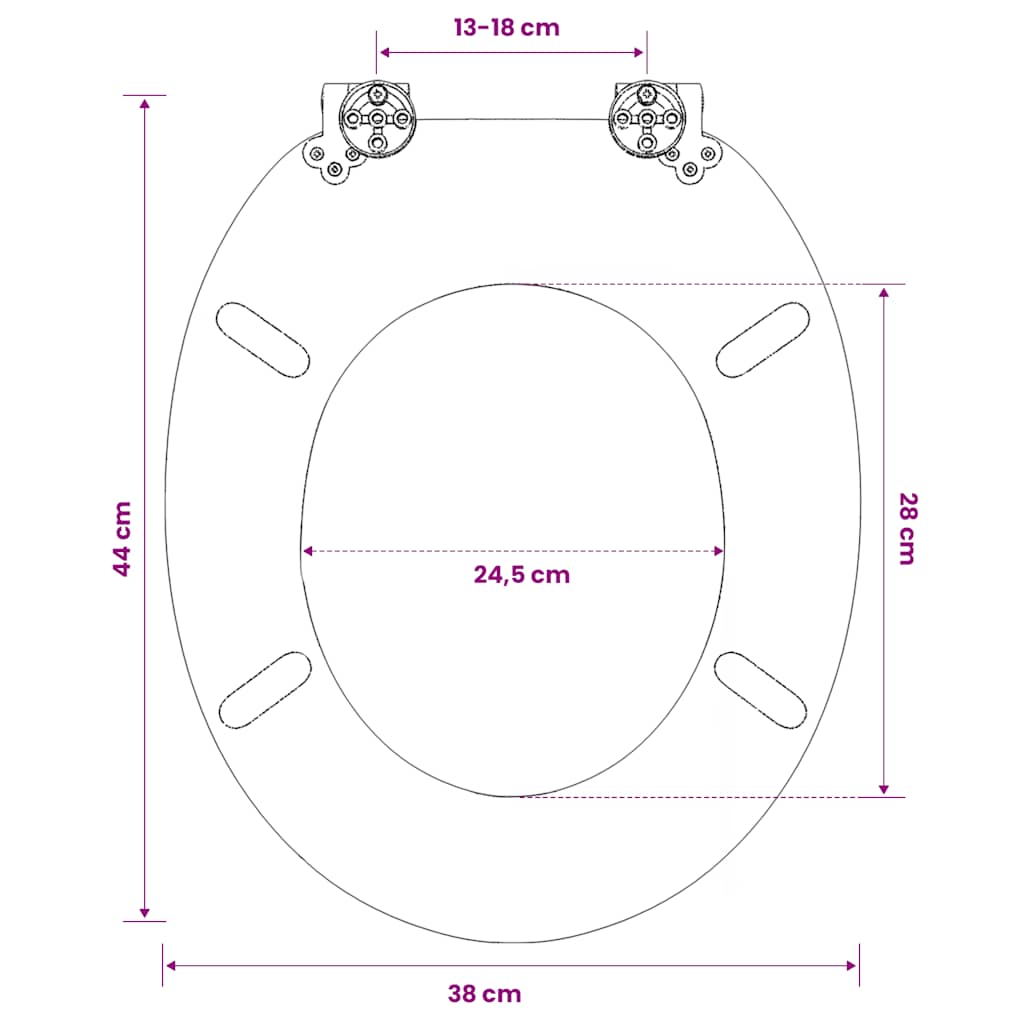 Toilettensitz MDF Deckel Schlichtes Design Braun