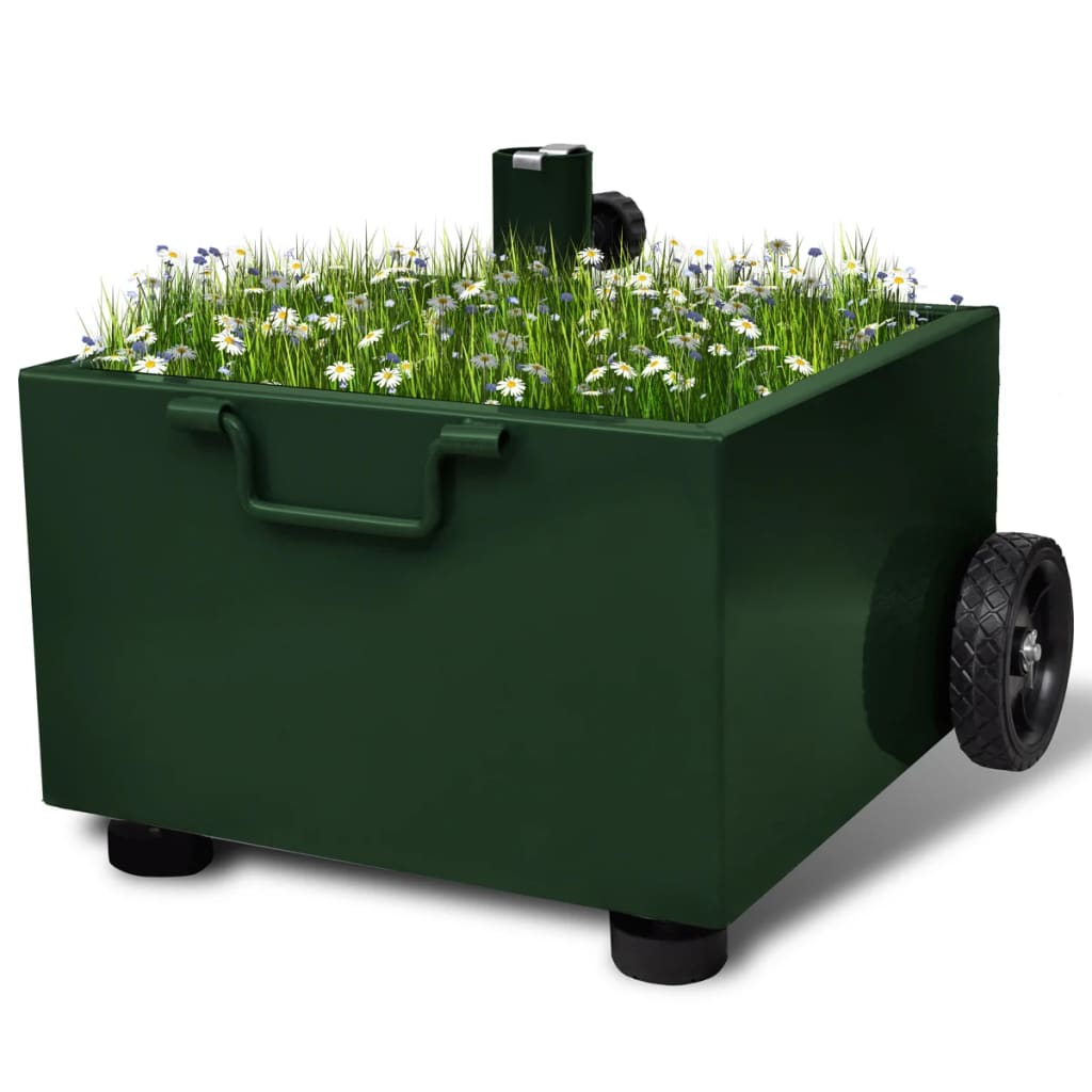 Bepflanzbarer Sonnenschirmständer Blumentopf Grün