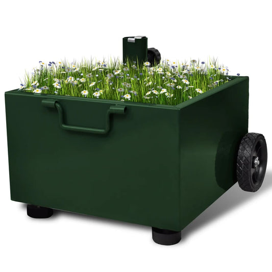 Bepflanzbarer Sonnenschirmständer Blumentopf Grün
