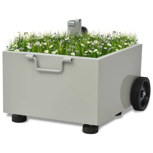 Bepflanzbarer Sonnenschirmständer Blumentopf Grau