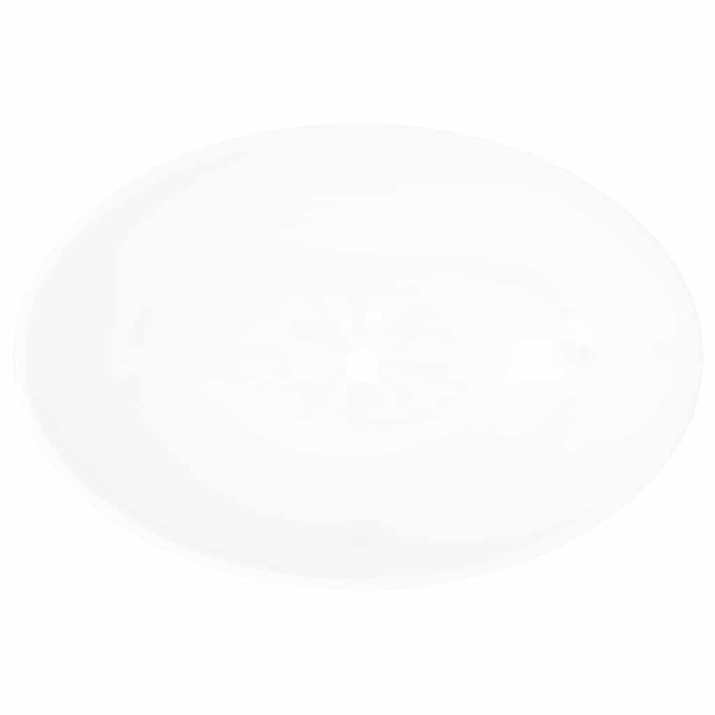 Luxus Keramik Waschbecken Oval Weiß 40 x 33 cm