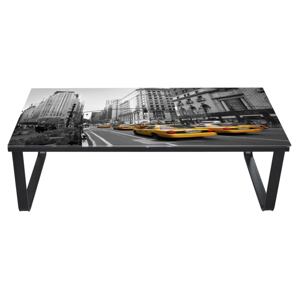 Table basse rectangulaire avec plateau en verre