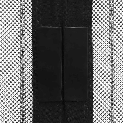 Fliegengitter-Türvorhang 2 Stk. Magnet Schwarz 210x100 cm