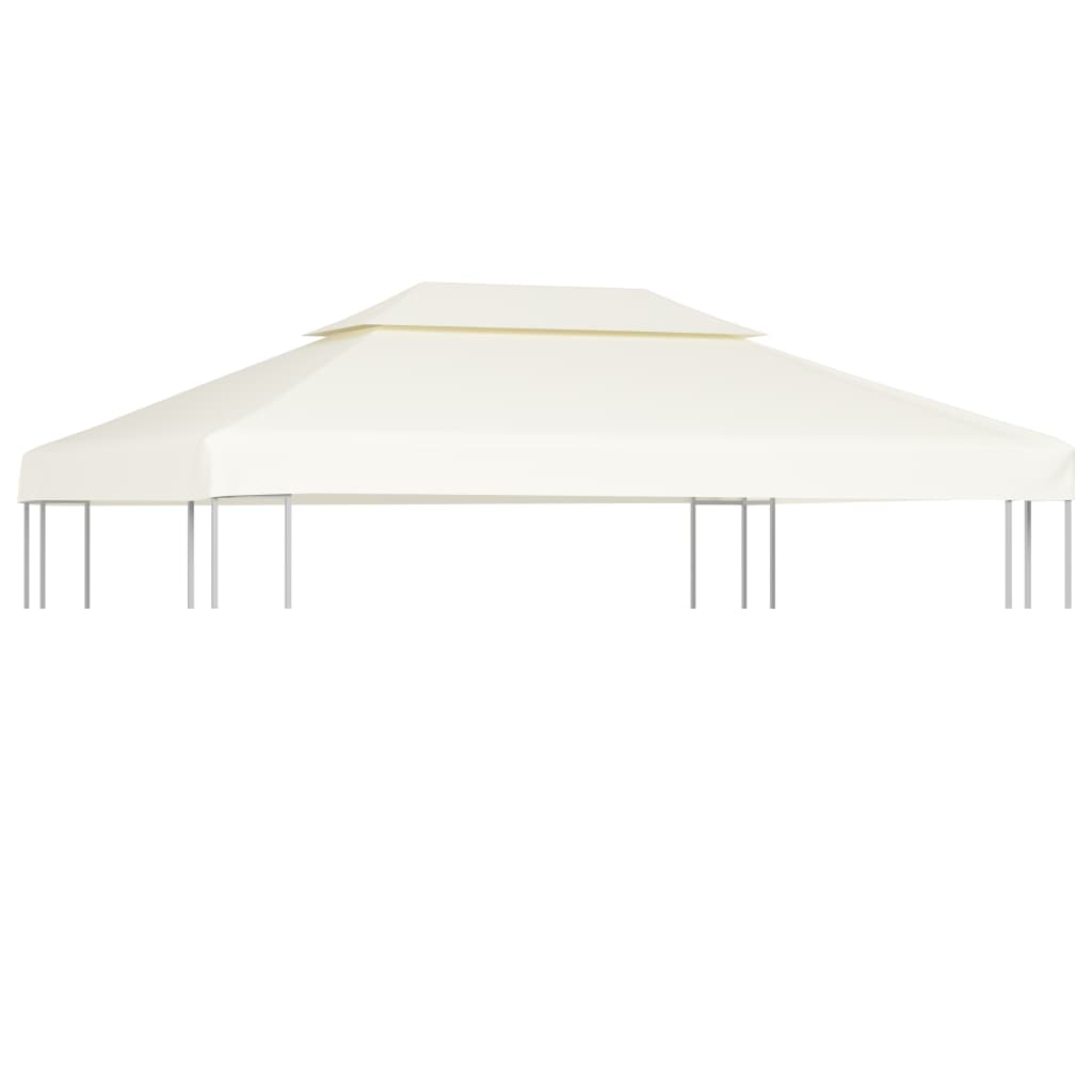 Bâche de remplacement pour toit de pavillon 310 g/m² blanc crème 3x4 m