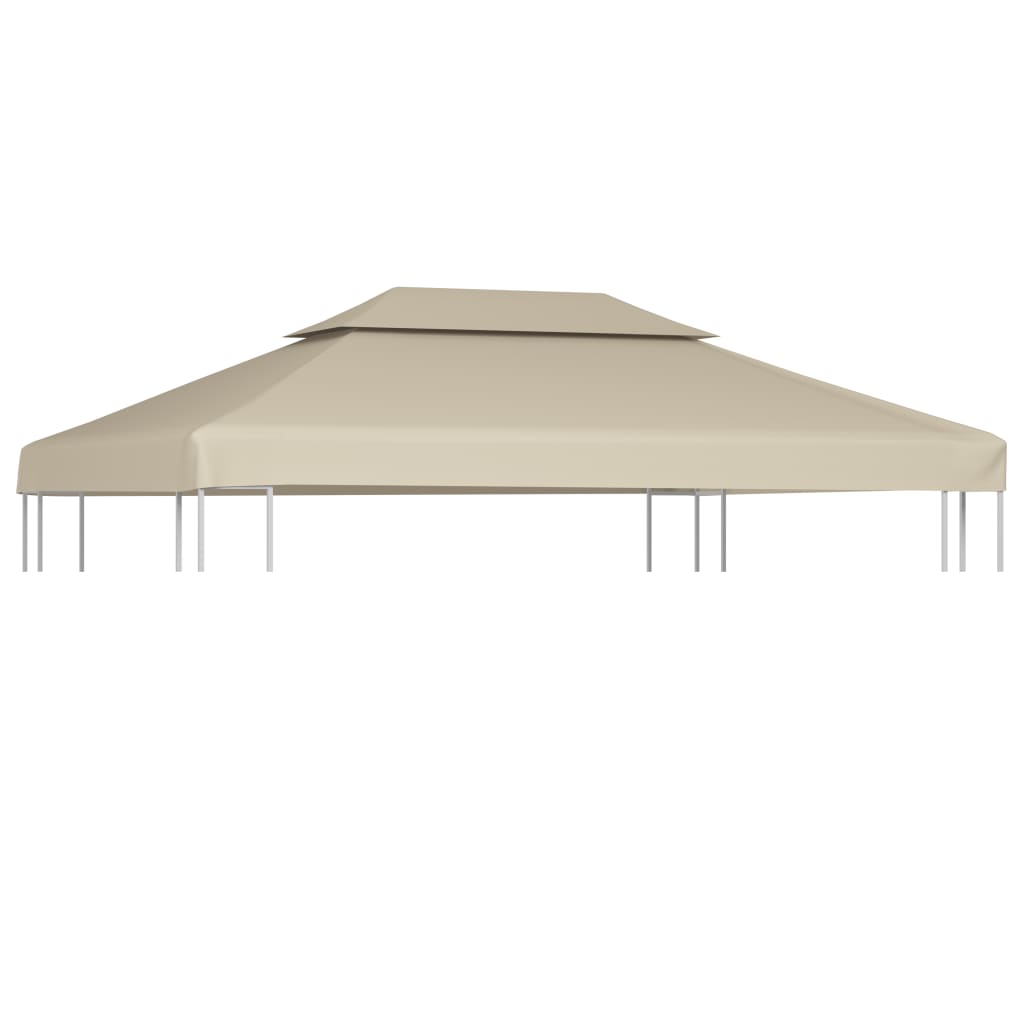 Bâche de remplacement pour toit de pavillon 310 g/m² beige 3×4 m