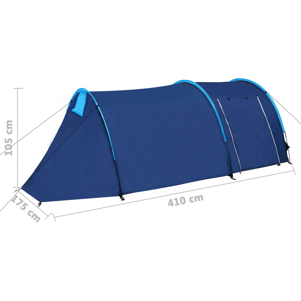 Campingzelt 4 Personen Marineblau / Hellblau