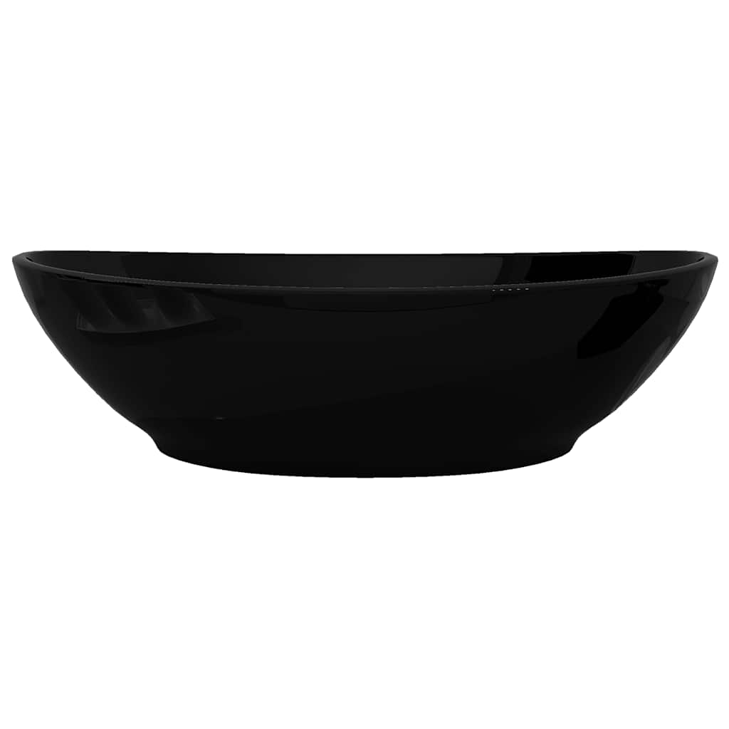Keramik Waschtisch Waschbecken Oval schwarz 40 x 33 cm