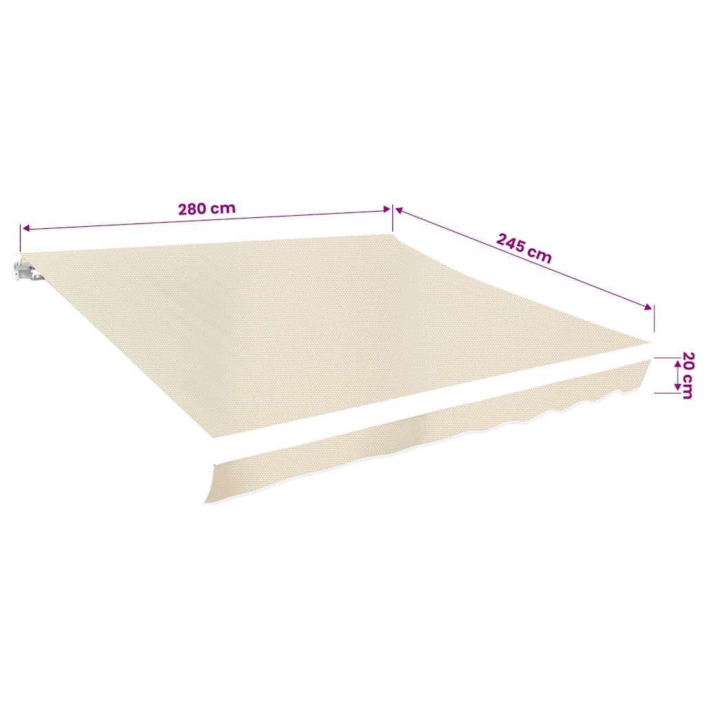 Markisenbespannung Canvas Creme 3 x 2,5 m (ohne Rahmen)