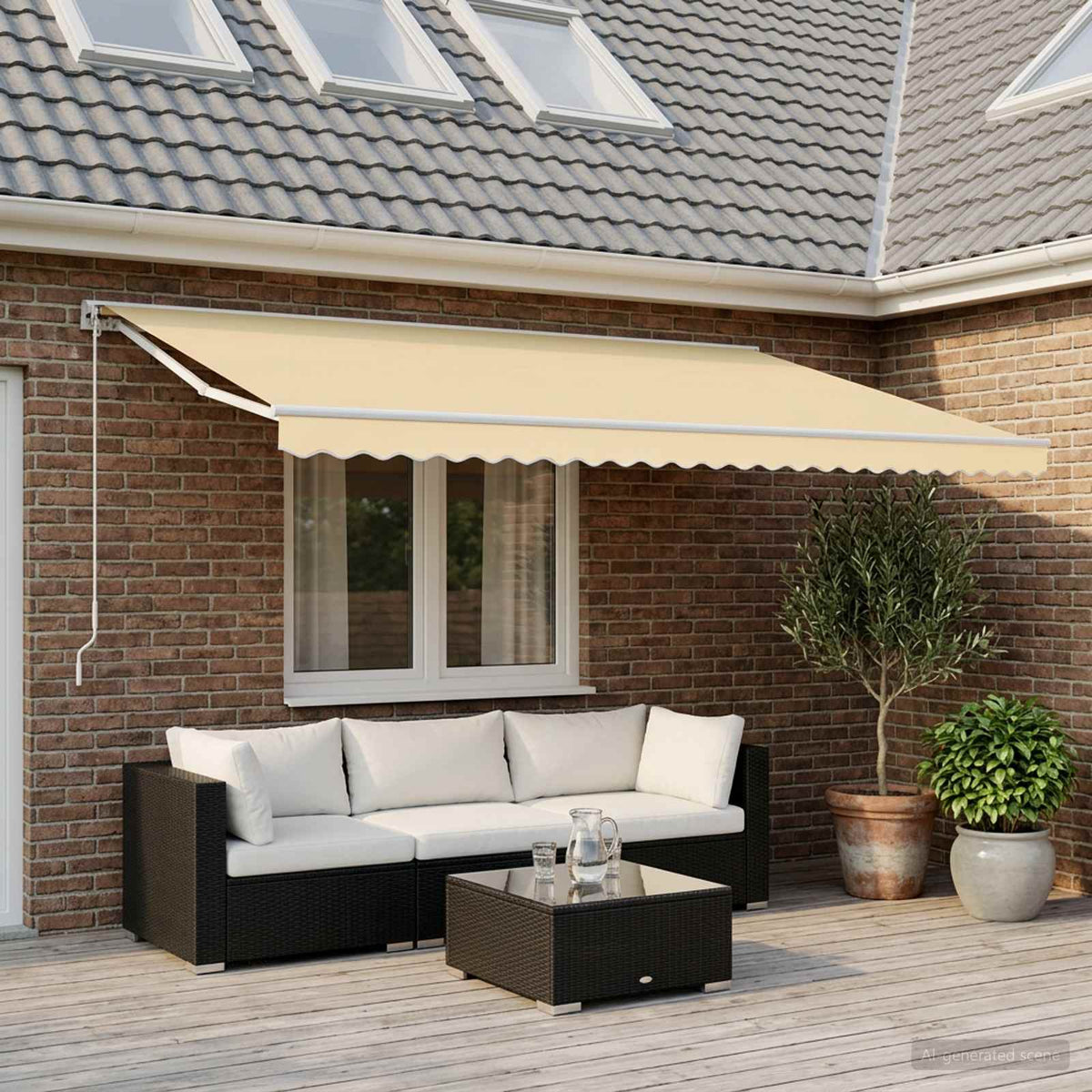 Ersatzstoff für Markise Creme 600x300 cm Polyester
