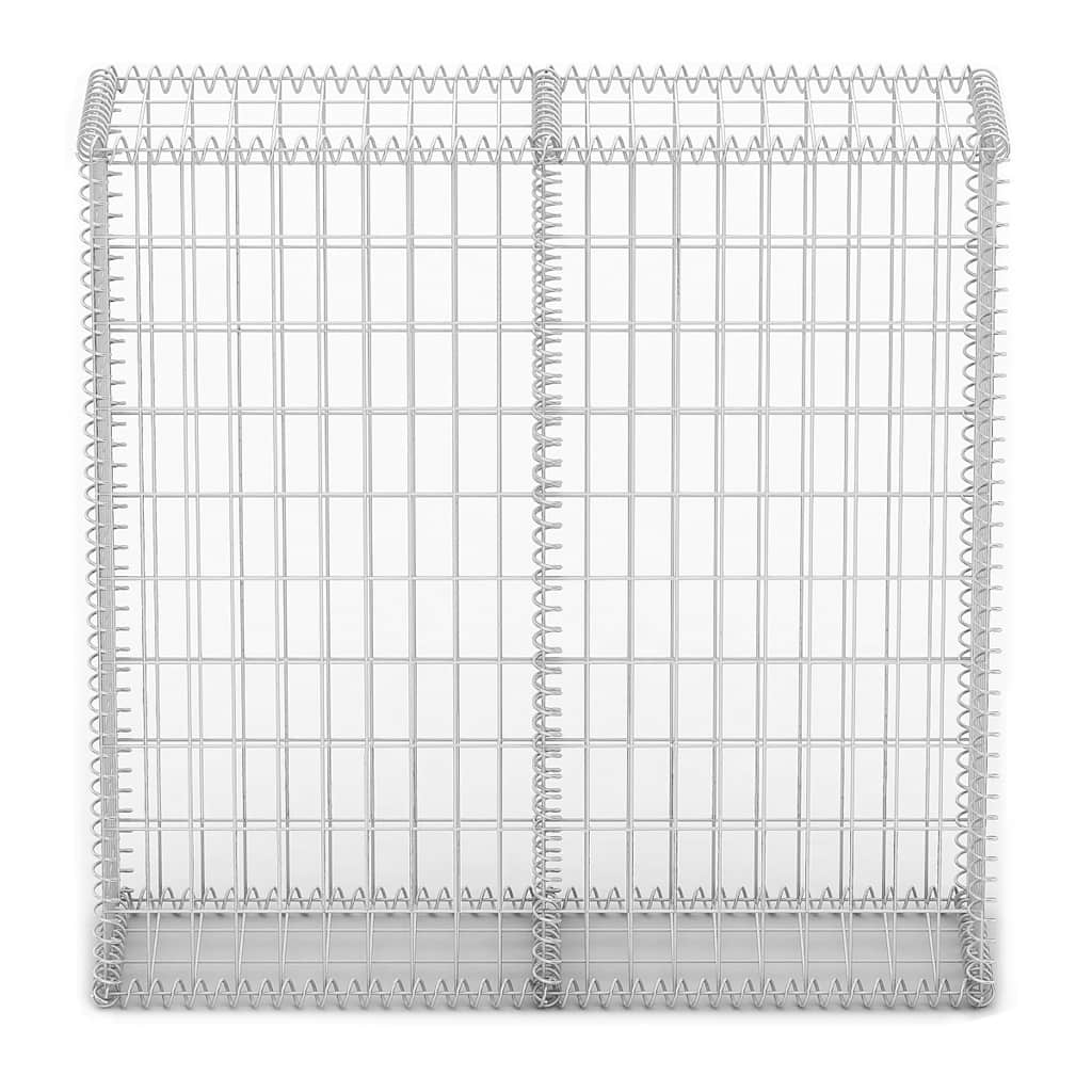 Steinkorb Gabione mit Deckeln Verzinkter Draht 100×100×30 cm
