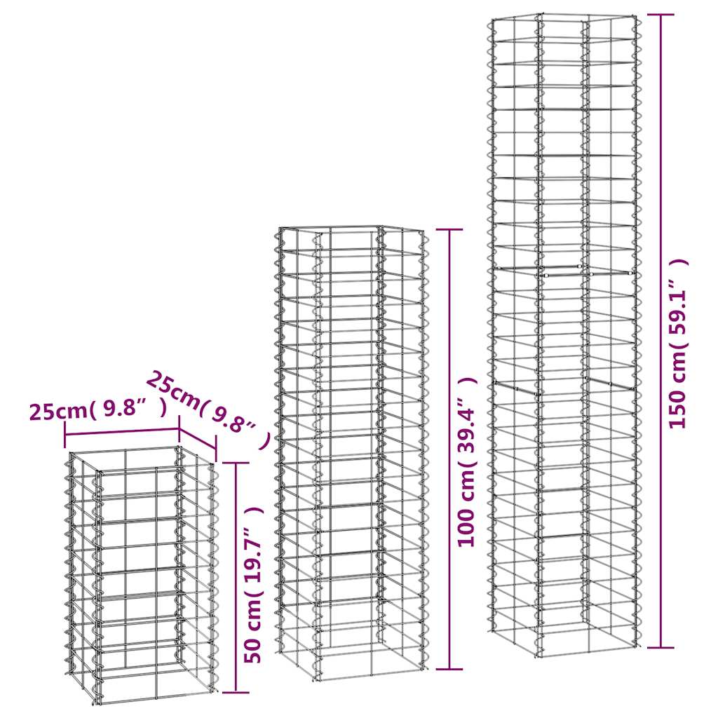 Gabionen-Set 6-tlg. Verzinkter Draht