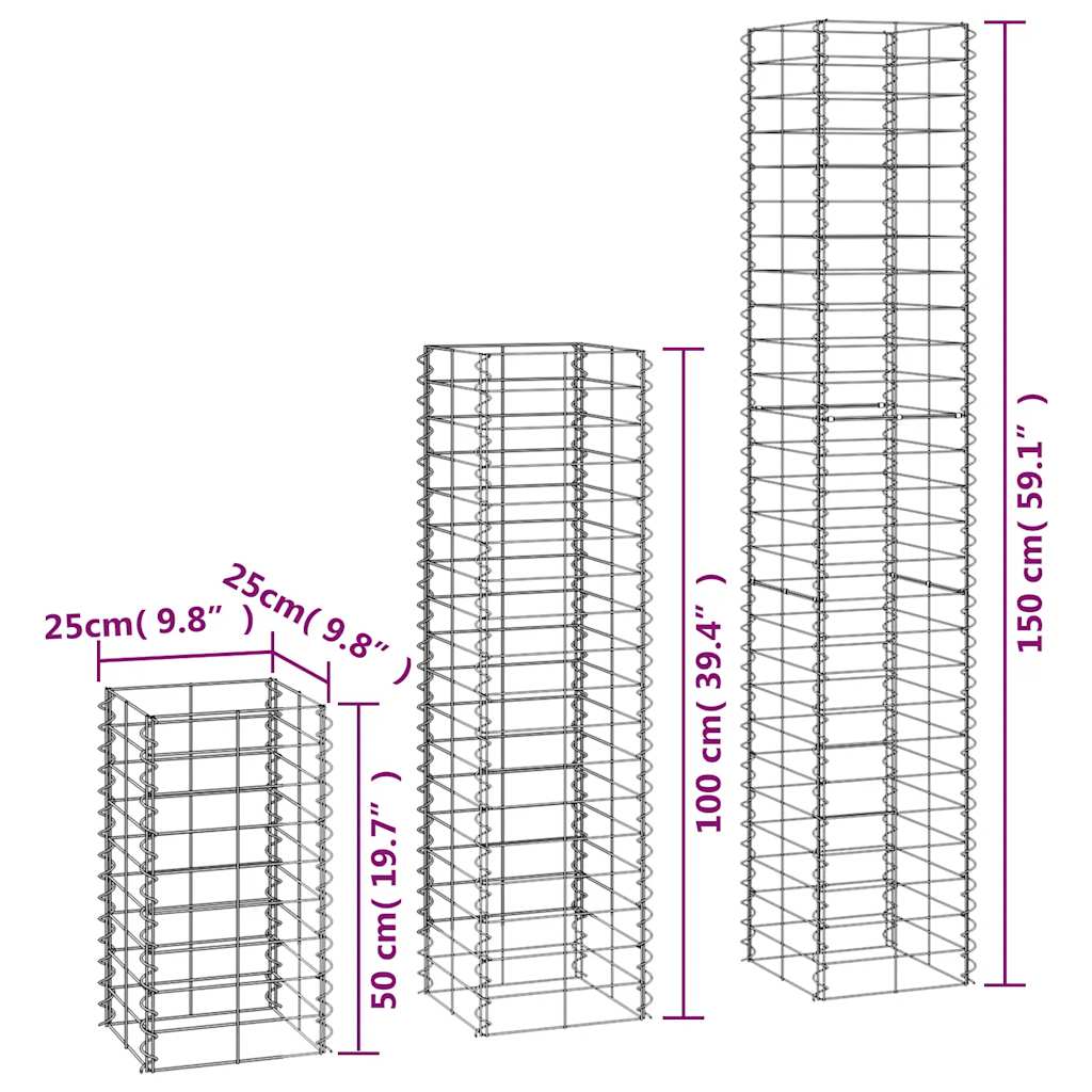 Gabionen-Set 6-tlg. Verzinkter Draht